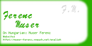 ferenc muser business card